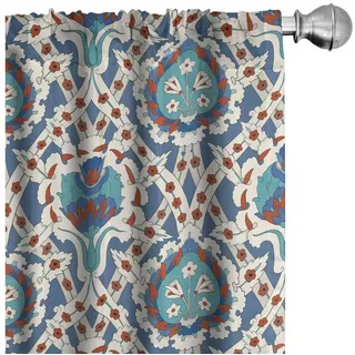 Abakuhaus Gardine Vorhang für Wohnzimmer Schlafzimmer Dekor, Microfaser, orientalisch Traditionelle Blumenkunst bunt 150 cm x 225 cm