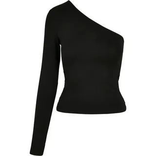 URBAN CLASSICS Langarmshirt Urban Classics Damen Ladies Asymmetric Longsleeve (1-tlg) schwarz XL