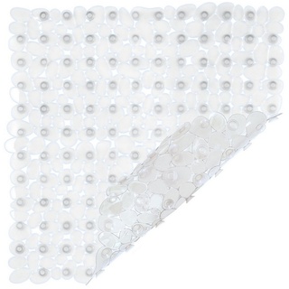 Duschmatte Duscheinlage 53 x 53 cm Oval mit Saugnoppen Duschmatte für die Dusche in verschiedenen Farben Duschwannenmatte Einlage Antirutsch StickandShine weiß
