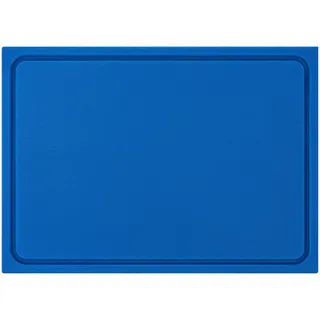 Muvell Schneidebrett Kunststoff HDPE500 | Blau 60x40x2 cm | Schneidbrett | Gastro Profi HACCP Fisch Küchenbrett | 1 Seite mit Saftrinne |