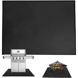Grillmatte Bodenschutz | 100 x 120 cm Grillmatte für Gasgrill Bodenschutz | Grillteppich Bodenschutzmatte Feuerfeste Anti-fettig Feuerstellenmatte Outdoor BBQ Matte für Gasgrill Holzkohlegrill