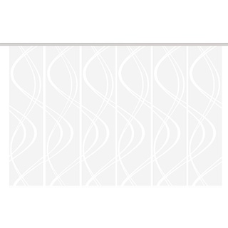 Home fashion Schiebevorhang TIBERIO aus Dekostoff und Voile mit Scherli 245 x 60 cm, Farbe:wollweiß, Größe:245 x 60 cm, Anzahl:6er Set (6X Voile)