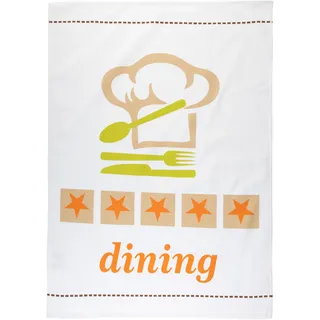 Stuco Geschirrtuch "Gustoso", bunt (weiß, natur, orange, hellgrün), B:50cm L:70cm, 100% Baumwolle, Geschirrtücher, Geschirrtuch