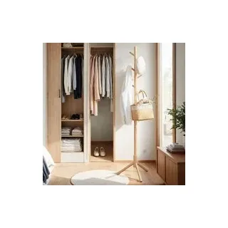 Garderobenständer, Kleiderständer aus Massivholz, Garderobe in Baumform
