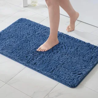 Weiche Badmatte rutschfest 70x120 cm Blau