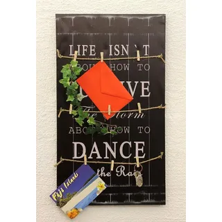 DanDiBo Leinwand mit Schriftzug als Memoboard 68cm Loft 15812 Schwarz Shabby Pinnwand schwarz