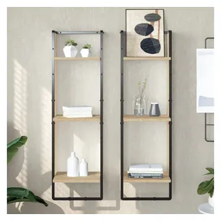 furnicato Wandregal 30x25x100 cm Sonoma-Eiche Holzwerkstoff & Metall, 1-tlg., Feuchtigkeitsbeständiges Schweberegal mit viel Stauraum für Ordnung braun 30 cm x 100 cm x 25 cm