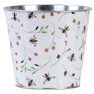 esschert design Übertopf Bienenmuster Blumentopf Übertopf 15,9 x 14,2 cm Zink Topf (1 St)