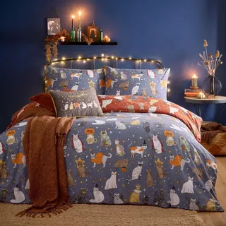 Furn - "Halloween Pawty" bedruckt-Bettwäsche-Set, wendbar RV3723 (Kingsize) (Bunt) - Bunt