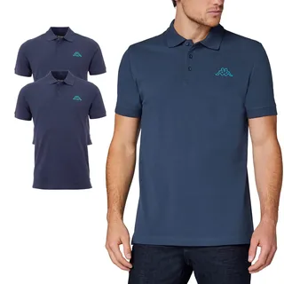 Kappa Herren Polo Shirt VENIST im 2er Pack in M - 5XL | Polo-Hemd mit Logodruck | Basic Poloshirts für Männer | Kurzarm Polo für Sport, Freizeit und Büro - L