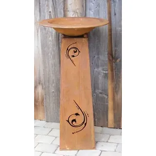 Metall Säule Murano mit Deko/Feuer Schale, Edelost Pflanzsäule