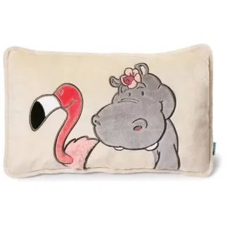 NICI Sommer Kissen Nilpferd und Flamingo, rechteckig, 43 x 25 cm