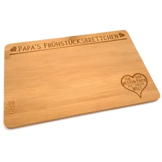 Samunshi® Holzbrett mit Gravur Papa's Frühstücksbrettchen aus Bambus Brett Frühstücksbrettchen als Holz Schneidebretter Holzbrett Küche Vesperbr