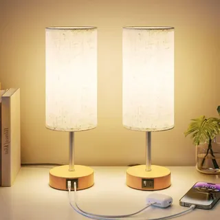 upxnbor Nachttischlampe Weiß 2 St.