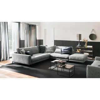 Ecksofa Uptown Wohnlandschaft Eckgarnitur L-Sofa Velour Stoff stone grau 276x320