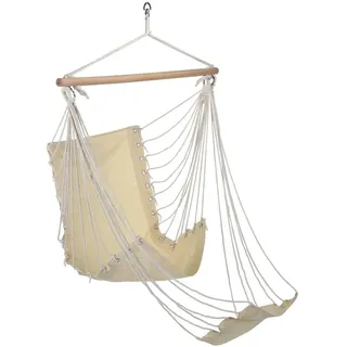 Hängesessel für draußen Hängestuhl Hängeschaukel, inkl. Fußablage, max. Belastung 120 kg beige, LxB 100 x 60 cm, Balkon Garten