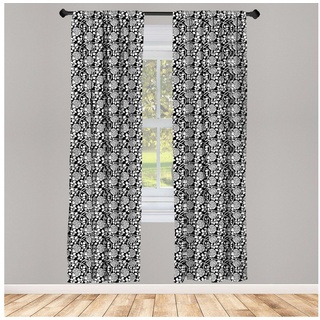 Gardine »Vorhang für Wohnzimmer Schlafzimmer Dekor«, Abakuhaus, Microfaser, Rosen Verweben Rose Blumen Ivy grau|weiß 150 cm x 245 cm
