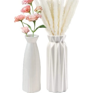 Vase Porzellan,Weiße Moderne Vase,Keramik Blumenvasen,Keramik Vasen,Vase Für Pampasgras,Vasen Weiß,Vasen Set,Keramik Vase für Blumen Deko Modern,Vasen für Wohnzimmer Vasen Tischdeko
