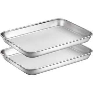 Edelstahl Ofenblech Set 2tlg. 22.9x17.8x2.5cm Ungiftig Gesund