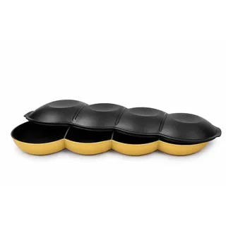 Tupperware Allegra Perle schwarz gold +Deckel Servierschale Servierschalenquartett
