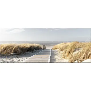 artissimo Glasbild, Beige, Glas, Wasser/Strand/Meer, Rechteckig, 80x30 cm, Bilder und Zubehör, Wandbilder, Glasbilder