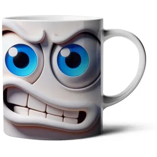 Hustling Sharks Tasse Hustling Sharks® Tasse mit Motiv - Smiley Gesicht#2, 330 ml