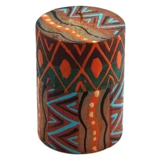 Nobunto Kerzen - Makini - Fair Trade Kunstkerze aus Südafrika - Handbemalte Geschenkkerze - Afrikanische Kerzensets - Bunte Stabkerzen - Weihnachten - Ostern (Einzelkerze 5x7cm)
