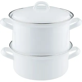 RIESS Kartoffelkocher mit Emaildeckel 18 cm weiß
