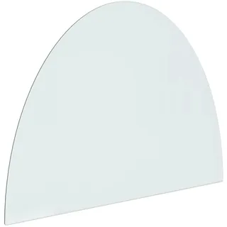 vidaXL Kaminofen Glasplatte Kaminplatte Kaminglas Ofenglas Bodenplatte Funkenschutzplatte Glasbodenplatte Kaminbodenplatte Halbrund 800x600mm