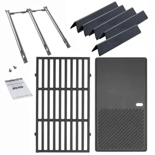 WELL GRILL Ersatzteile für Weber Spirit I & II E/S 310 320 330 Serie, 7636 Flavorizer Bars & 69787 Edelstahl Brenner & 44.5cm Grillrost und Grillplatte für Weber Spirit 2 Gasgrill