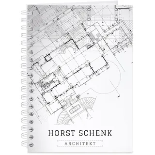 Maverton Notizbuch mit Aufdruck - 160 Seiten - mit Ringbindung - kariert - Hardcover - Format: 173 mm x 242 mm - personalisiertes Geschenk - Geschenkidee für Männer - Architekt