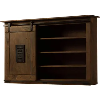 Massivmoebel24 Wandregal 130 x 25 x 80 cm Braun