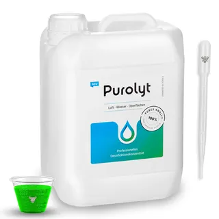 Purolyt Desinfektionskonzentrat 5L mit Pipette und Messbecher – Professionelle, chemiefreie Desinfektion für Luft, Wasser und Oberflächen