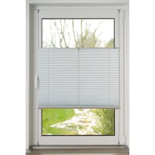K-HOME Plissee Verdunklung 100 x 210 cm Weiß/Silber