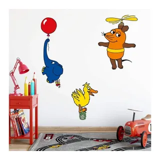 Die Maus Wandtattoo Kinderzimmer Wandsticker nur Fliegen ist schöner Aufkleber Kinder Baby, selbstklebend, entfernbar bunt 110 cm x 101 cm