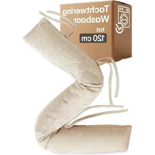 Famanu Zugluftstopper 120 cm waschbar energiebesparend extra lang für breite Türen beige