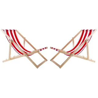 woodok 2-er Liegestuhl Set 120 x 0 x 25 cm Rot