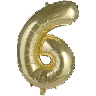 Folienballon ZAHL 6 XL ca.70cm, altgold