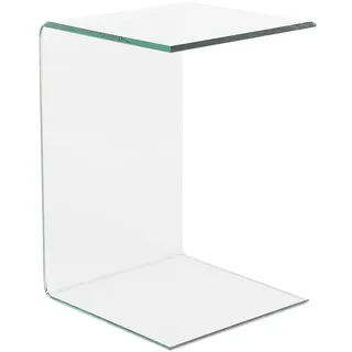 Beliani Beistelltisch Lourdes Sicherheitsglas Transparent
