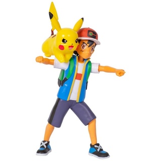 Jazwares Merchandise-Figur Pokémon - Battle Feature Figuren Pack - Ash & Pikachu, (Set, 2-tlg) bunt