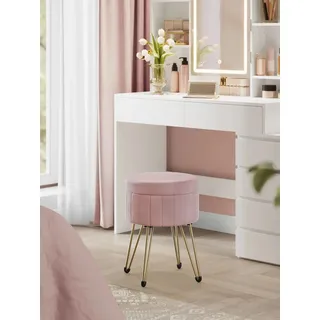 SONGMICS Sitzhocker Hocker (Schminktischhocker, Samt Schminkhocker), 4 Metallbeine, für Ankleidezimmer, Wohnzimmer, Schlafzimmer