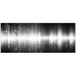 Wallario Glasbild, Noten der Musik in schwarz und weiß, in verschiedenen Ausführungen schwarz