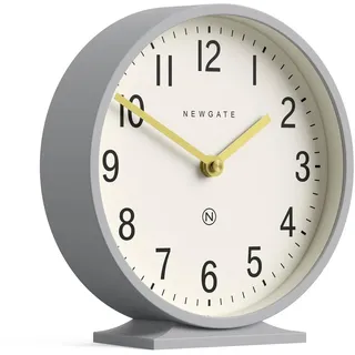 NEWGATE® Q Kaminsimsuhr | Moderne Klassische runde kaminsimsuhr | Uhrwerkgrau | Zeitgenössischer Stil für kaminsims, Schreibtisch, Tisch, Regal oder nachttisch