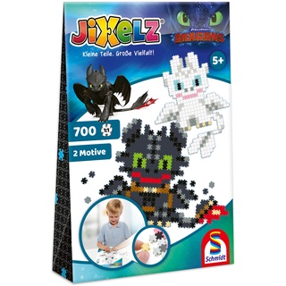 Schmidt Spiele 46131 Jixelz, Dragons, 2 Motive, 700 Teile, Kinder-Bastelsets, Kinderpuzzle, bunt