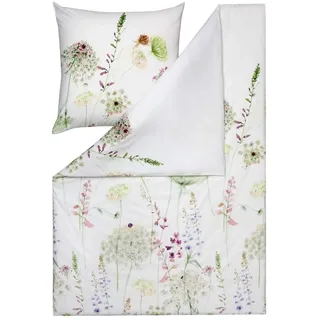 ESTELLA Kuschelflanell Bettwäsche Meadow grün 1 Bettbezug 155 x 220 cm + 1 Kissenbezug 80 x 80 cm
