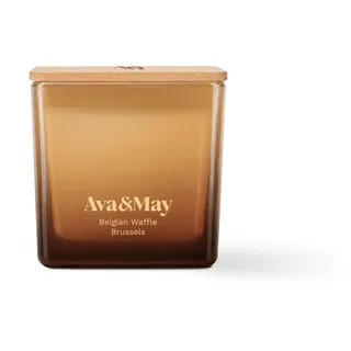 Ava&May Belgian Waffle Duftkerze 220g Gourmand & Süss Vegan, 100% pflanzenbasiertes Wachs