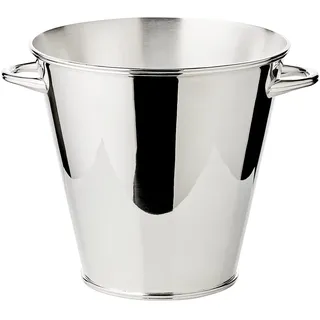 EDZARD Sektkühler Calo (Ø 22 cm, groß) versilbert - Flaschenkühler, Champagner Kühler - Getränkekühler für 1 Flasche - Schale für Wein, Sekt & Eiswürfel - Weinkühler mit Griffen