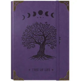 TIEFOSSI A5-Ringbuch mit 6 Ringen Tagebuch für Frauen und Männer, Hardcover Notizbuch aus PU-Leder, Vintage-Baum-Notizbücher, College Lineatur für Schule, Arbeit, Reise & Organisation