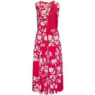 LASCANA Maxikleid Blumenprint Rot/Weiß 46
