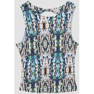 s.Oliver Elastisches Top aus Rippware mit Cut Out Creme/Mehrfarbig XL